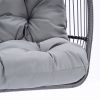 Outdoor Patio C Type Bracket Wicker Folding Hanging Chair With Cushion And Pillow