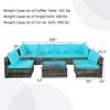7 Pieces Rattan Sectional Sofa Set with Cushion for Patio Garden