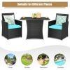3 Pieces Patio Rattan Furniture Set with Cushion and Sofa Armrest