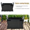 3 Pieces Patio Rattan Furniture Set with Cushion and Sofa Armrest