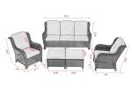 5 PCS Wicker Patio Conversation Seating Set with Cushions