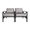 Patio Furniture Metal Arm Chair,2 PCS Garden Outdoor Contemporary Sofa Metal Chair with Cushions