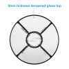 Outdoor Dining Table Round Toughened Glass Table Yard Garden Glass Table