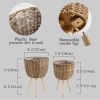 Wicker Planter Basket w Removable Legs for Indoor and Outdoor - All Weather Woven Flower Pots Cover , Planter Pot Container - Plant Stand