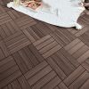 Interlocking Patio Flooring Deck Tiles, 6 Pcs Deck and Patio Flooring Wood-Plastic Material Tile