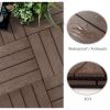 Interlocking Patio Flooring Deck Tiles, 6 Pcs Deck and Patio Flooring Wood-Plastic Material Tile