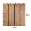 Interlocking Patio Flooring Deck Tiles, 6 Pcs Deck and Patio Flooring Wood-Plastic Material Tile