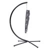 Outdoor Patio C Type Bracket Wicker Folding Hanging Chair With Cushion And Pillow