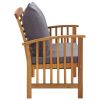Garden Bench with Cushions 46.9" Solid Acacia Wood