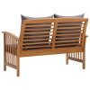 Garden Bench with Cushions 46.9" Solid Acacia Wood