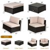 6 Pieces Outdoor Patio Rattan Furniture Set