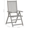 Patio Reclining Chairs 4 pcs with Cushions Solid Acacia Wood