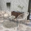 3 Pieces Patio Furniture Set Outdoor All Weather Hand-Woven PE Rattan Conversation Bistro Sets 2 Cha