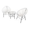 3 Pieces Patio Furniture Set Outdoor All Weather Hand-Woven PE Rattan Conversation Bistro Sets 2 Cha