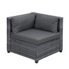 8 Piece Rattan Sectional Seating Group with Cushions, Patio Furniture Sets, Outdoor Wicker Sectional