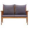 Garden Bench with Cushions 46.9" Solid Acacia Wood