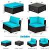 6 Pieces Outdoor Patio Rattan Furniture Set