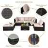 6 Pieces Outdoor Patio Rattan Furniture Set