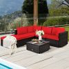 6 Pieces Outdoor Patio Rattan Furniture Set