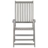 Patio Reclining Chairs 4 pcs with Cushions Solid Acacia Wood