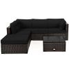 6 Pieces Outdoor Patio Rattan Furniture Set