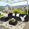 6 Pieces Outdoor Patio Rattan Furniture Set