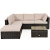 6 Pieces Outdoor Patio Rattan Furniture Set