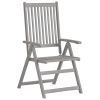 Patio Reclining Chairs 4 pcs with Cushions Solid Acacia Wood