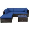 6 Pieces Outdoor Patio Rattan Furniture Set