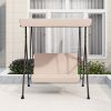 2-Seat Outdoor Patio Porch Swing Chair, Porch Lawn Swing With Removable Cushion And Convertible Canopy, Brown Red