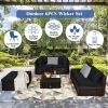 6 Pieces Outdoor Patio Rattan Furniture Set