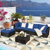 6 Pieces Outdoor Patio Rattan Furniture Set