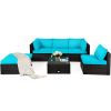 6 Pieces Outdoor Patio Rattan Furniture Set