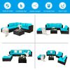 6 Pieces Outdoor Patio Rattan Furniture Set
