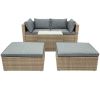 Outdoor Patio Furniture Set, 5-Piece Wicker Rattan Sectional Sofa Set