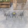 3 Pieces Patio Furniture Set Outdoor All Weather Hand-Woven PE Rattan Conversation Bistro Sets 2 Cha