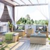 Outdoor Patio Furniture Set, 5-Piece Wicker Rattan Sectional Sofa Set