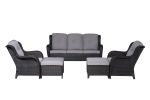 5 PCS Wicker Patio Conversation Seating Set with Cushions