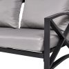 Patio Furniture Metal Arm Chair,2 PCS Garden Outdoor Contemporary Sofa Metal Chair with Cushions