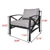 Patio Furniture Metal Arm Chair,2 PCS Garden Outdoor Contemporary Sofa Metal Chair with Cushions