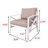 Patio Furniture Metal Arm Chair,2 PCS Garden Outdoor Contemporary Sofa Metal Chair with Cushions