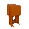 Folding Trays with Storage Rack,Snack Table - Set of 4