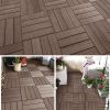 Interlocking Patio Flooring Deck Tiles, 6 Pcs Deck and Patio Flooring Wood-Plastic Material Tile