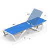 Domi Patio Chaise Lounge Outdoor Aluminum Polypropylene Chair with Adjustable Backrest,for Beach