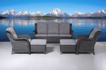 5 PCS Wicker Patio Conversation Seating Set with Cushions