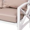 Outdoor Metal Loveseat with Cushions, All-Weather Outdoor Black Metal 2 Seats Sofa Couch with Cushions
