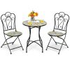 Patio Pool And Garden Lawn Mosaic Floral Pattern Bistro Round Table
