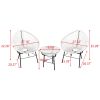 3 Pieces Patio Furniture Set Outdoor All Weather Hand-Woven PE Rattan Conversation Bistro Sets 2 Cha
