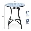 Patio Pool And Garden Lawn Mosaic Floral Pattern Bistro Round Table