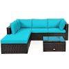 6 Pieces Outdoor Patio Rattan Furniture Set